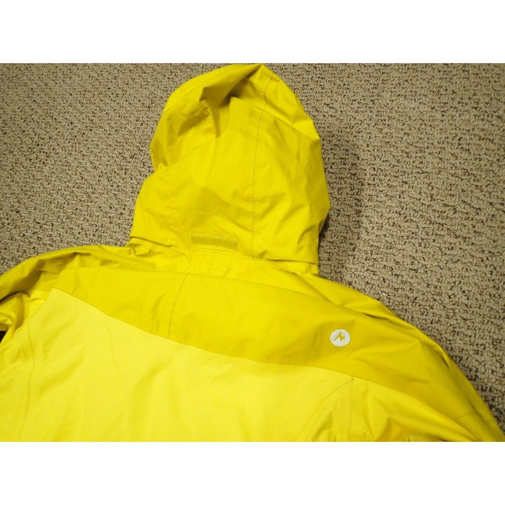 Marmot Rain Jacket Girls Large Yellow Good Hooded Full Zip Waterproof Shell - Picture 7 of 10